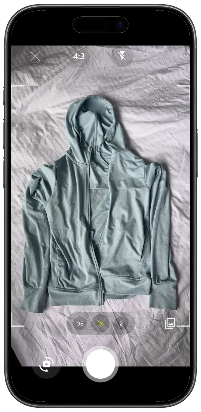An item photographed as you'd snap it